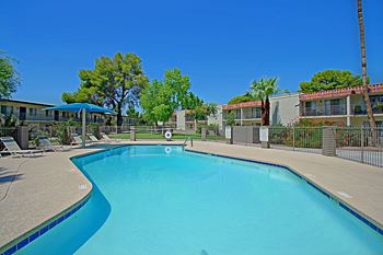 Sparkling community pool